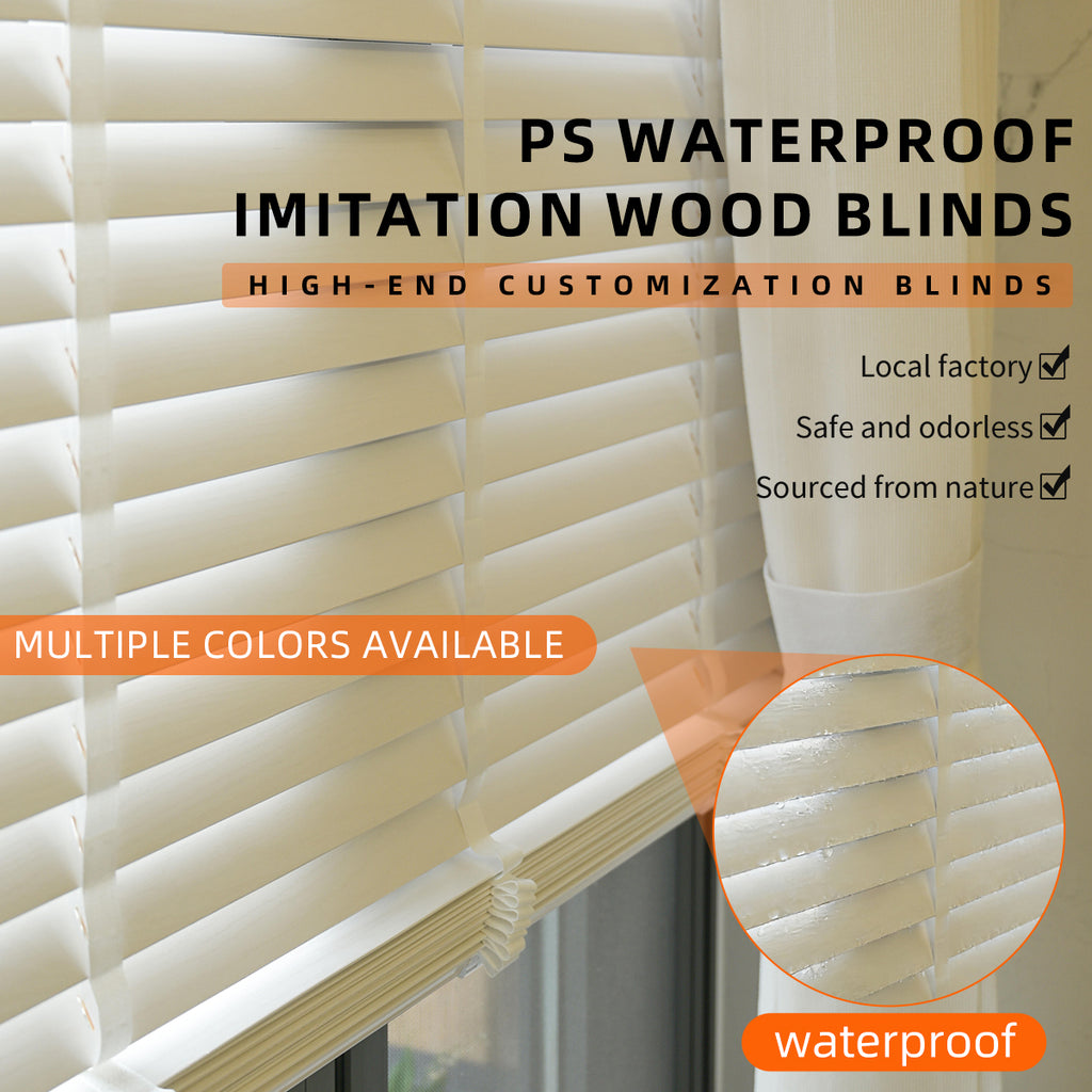 50mm Faux Wood Venetian Blinds | Waterproof